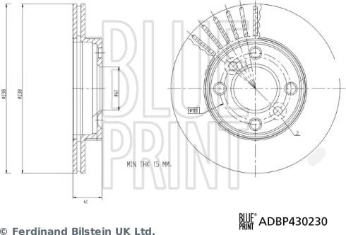 Blue Print ADBP430230 - Гальмівний диск autozip.com.ua