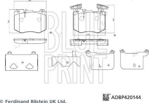 Blue Print ADBP420144 - Гальмівні колодки, дискові гальма autozip.com.ua