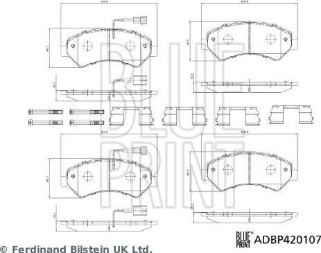 Blue Print ADBP420107 - Гальмівні колодки, дискові гальма autozip.com.ua