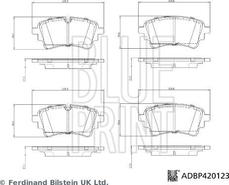 Blue Print ADBP420123 - Гальмівні колодки, дискові гальма autozip.com.ua