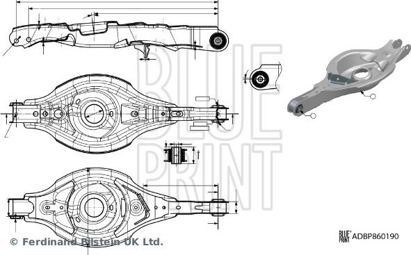 Blue Print ADBP860190 - Важіль незалежної підвіски колеса autozip.com.ua