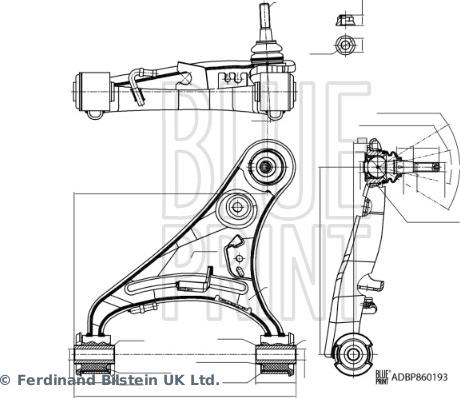 Blue Print ADBP860193 - Важіль незалежної підвіски колеса autozip.com.ua