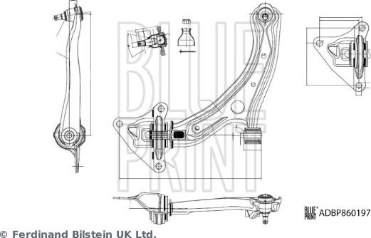 Blue Print ADBP860197 - Важіль незалежної підвіски колеса autozip.com.ua