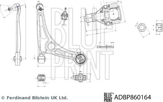 Blue Print ADBP860164 - Важіль незалежної підвіски колеса autozip.com.ua