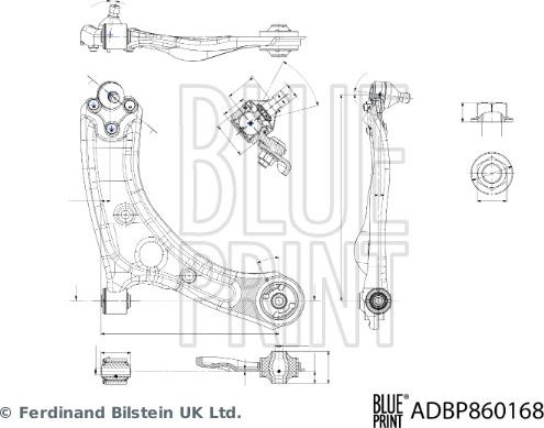 Blue Print ADBP860168 - Важіль незалежної підвіски колеса autozip.com.ua
