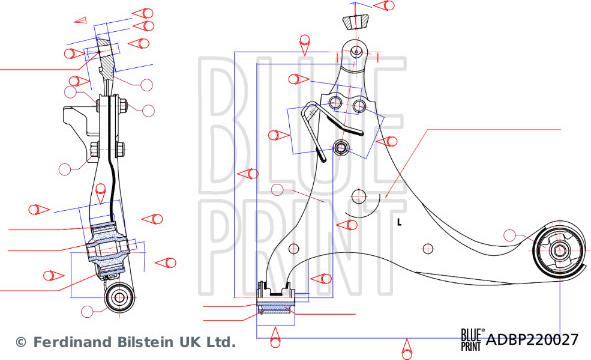 Blue Print ADBP860187 - Важіль незалежної підвіски колеса autozip.com.ua