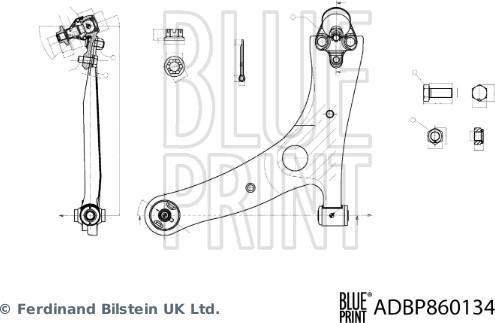 Blue Print ADBP860134 - Важіль незалежної підвіски колеса autozip.com.ua