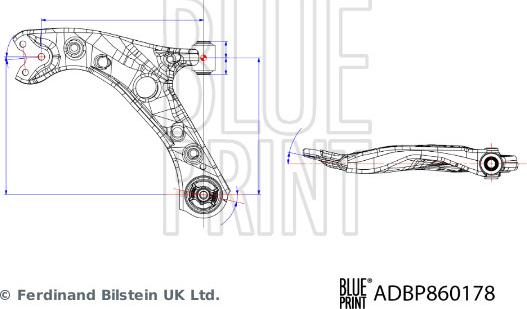 Blue Print ADBP860178 - Важіль незалежної підвіски колеса autozip.com.ua