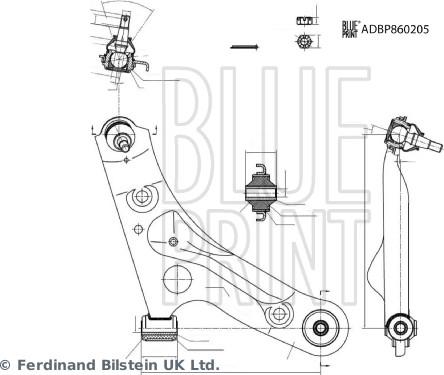 Blue Print ADBP860205 - Важіль незалежної підвіски колеса autozip.com.ua