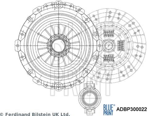 Blue Print ADBP300022 - Комплект зчеплення autozip.com.ua