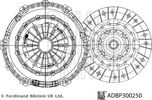 Blue Print ADBP300250 - Комплект зчеплення autozip.com.ua