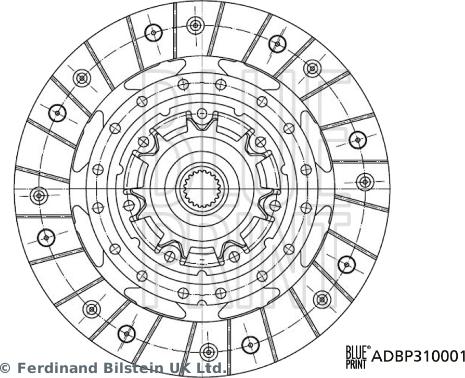 Blue Print ADBP310001 - Диск зчеплення autozip.com.ua