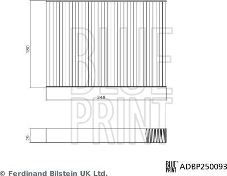 Blue Print ADBP250093 - Фільтр, повітря у внутрішній простір autozip.com.ua