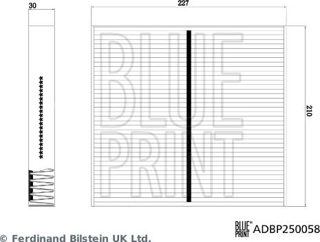 Blue Print ADBP250058 - Фільтр, повітря у внутрішній простір autozip.com.ua