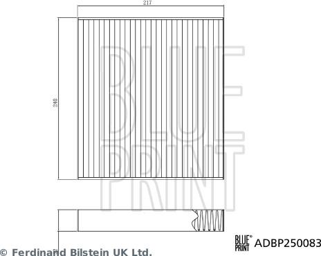 Blue Print ADBP250083 - Фільтр, повітря у внутрішній простір autozip.com.ua