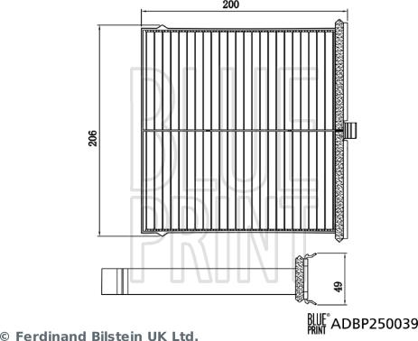 Blue Print ADBP250039 - Фільтр, повітря у внутрішній простір autozip.com.ua