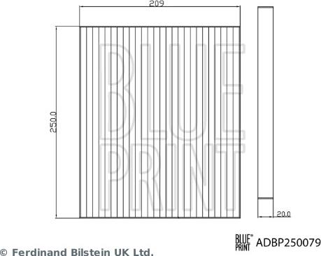 Blue Print ADBP250079 - Фільтр, повітря у внутрішній простір autozip.com.ua