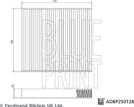 Blue Print ADBP250128 - Фільтр, повітря у внутрішній простір autozip.com.ua