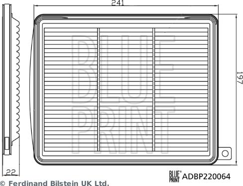Blue Print ADBP220064 - Повітряний фільтр autozip.com.ua