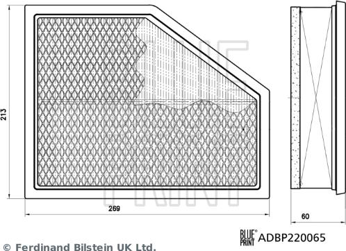 Blue Print ADBP220065 - Повітряний фільтр autozip.com.ua