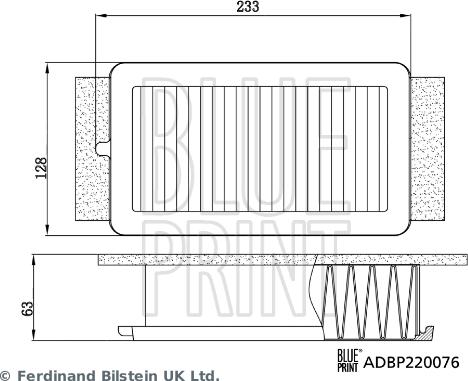 Blue Print ADBP220076 - Повітряний фільтр autozip.com.ua