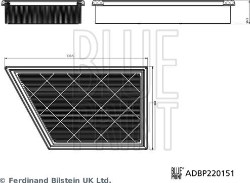 Blue Print ADBP220151 - Повітряний фільтр autozip.com.ua