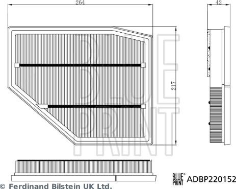 Blue Print ADBP220152 - Повітряний фільтр autozip.com.ua