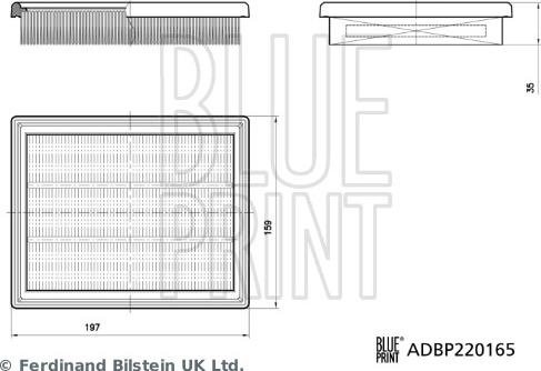 Blue Print ADBP220165 - Повітряний фільтр autozip.com.ua