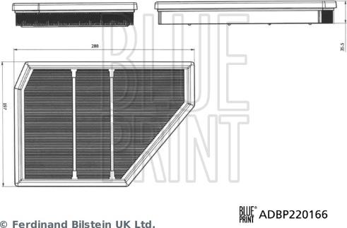 Blue Print ADBP220166 - Повітряний фільтр autozip.com.ua