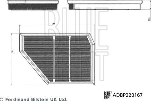 Blue Print ADBP220167 - Повітряний фільтр autozip.com.ua