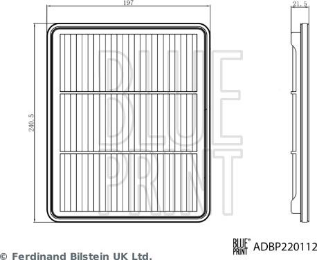 Blue Print ADBP220112 - Повітряний фільтр autozip.com.ua