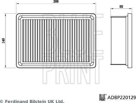 Blue Print ADBP220129 - Повітряний фільтр autozip.com.ua