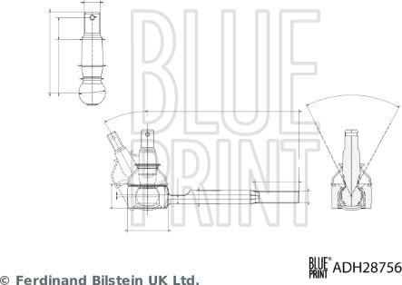 Blue Print ADH28756 - Наконечник рульової тяги, кульовий шарнір autozip.com.ua