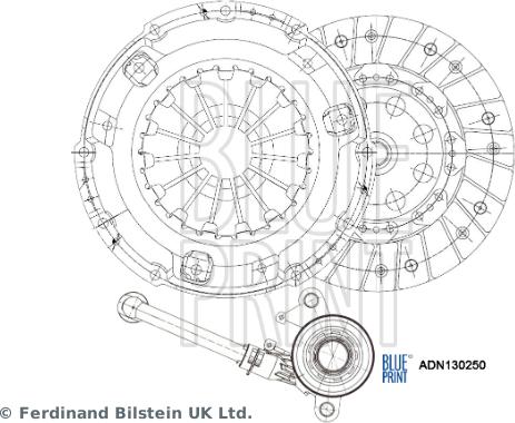 Blue Print ADN130250 - Комплект зчеплення autozip.com.ua