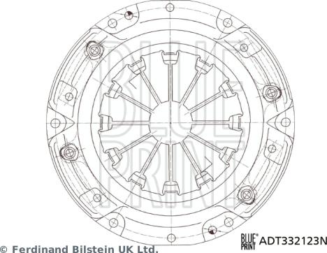 Blue Print ADT332123N - Нажимной диск зчеплення autozip.com.ua