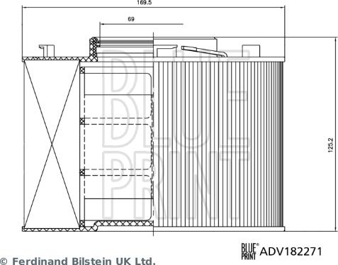 Blue Print ADV182271 - Повітряний фільтр autozip.com.ua