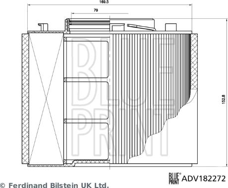 Blue Print ADV182272 - Повітряний фільтр autozip.com.ua