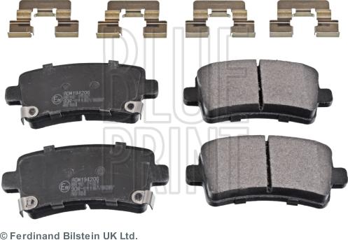 Blue Print ADW194206 - Гальмівні колодки, дискові гальма autozip.com.ua