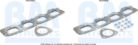 BM Catalysts FK91686 - Монтажний комплект, каталізатор autozip.com.ua