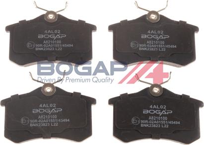 BOGAP A8210100 - Гальмівні колодки, дискові гальма autozip.com.ua