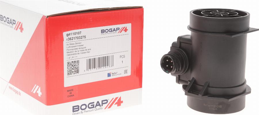 BOGAP B6110107 - Датчик потоку, маси повітря autozip.com.ua