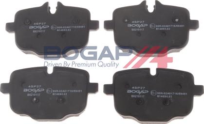 BOGAP B8210117 - Гальмівні колодки, дискові гальма autozip.com.ua