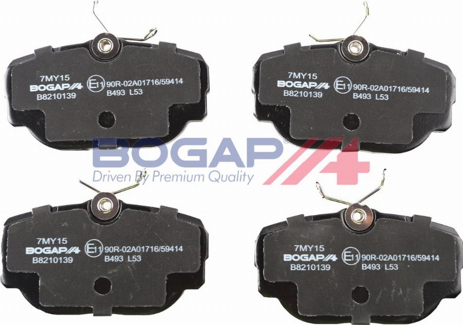BOGAP B8210139 - Гальмівні колодки, дискові гальма autozip.com.ua