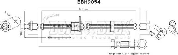 Borg & Beck BBH9054 - Гальмівний шланг autozip.com.ua