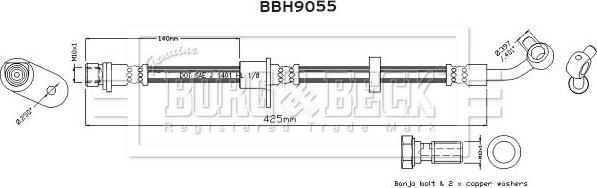 Borg & Beck BBH9055 - Гальмівний шланг autozip.com.ua