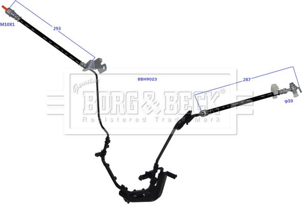 Borg & Beck BBH9023 - Гальмівний шланг autozip.com.ua