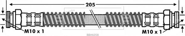 Borg & Beck BBH6058 - Гальмівний шланг autozip.com.ua