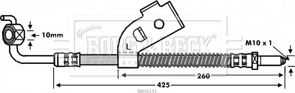 Borg & Beck BBH6151 - Гальмівний шланг autozip.com.ua