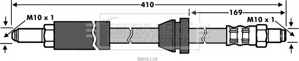 Borg & Beck BBH6138 - Гальмівний шланг autozip.com.ua