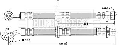 Borg & Beck BBH6744 - Гальмівний шланг autozip.com.ua